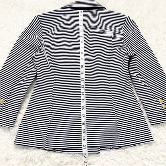 CABI Navy Blue White Nautical Stripe Ponte Blazer size XS - Picture 7 of 9
